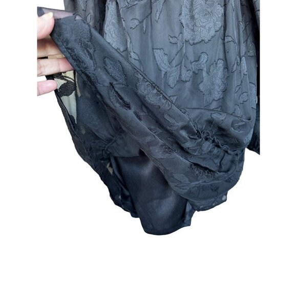 Bloomfield Women's Lace Dress Juniors Size M Black Lace Peasant Boho Ruffle Hem - Picture 6 of 12